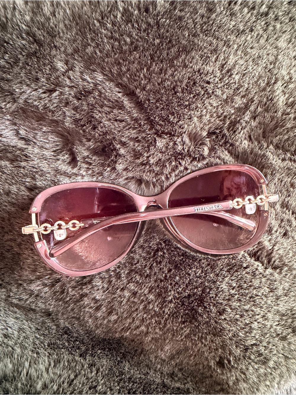Tiffany & Co. Brown Gradient Women’s Sunglasses with Gold Accents - Picture 4 of 7